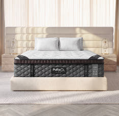 Puffy Lux Mattress - Front View - in modern bedroom setting