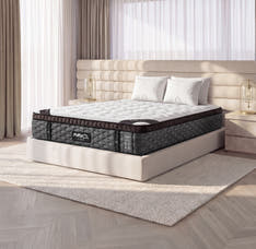 Puffy Lux Mattress - Side View - in modern bedroom setting
