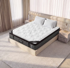 Puffy Lux Mattress - Top View - in modern bedroom setting